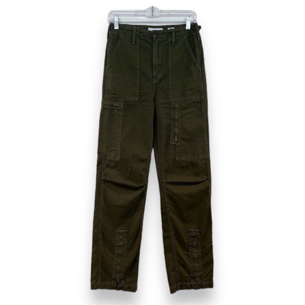 REDONE Originals Green Straight Leg High Waist Casual Designer Cargo Pants 26